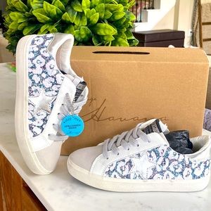 Vintage Havana Girls Roxy Leopard Glitter Sneaker Sz 2 NWT